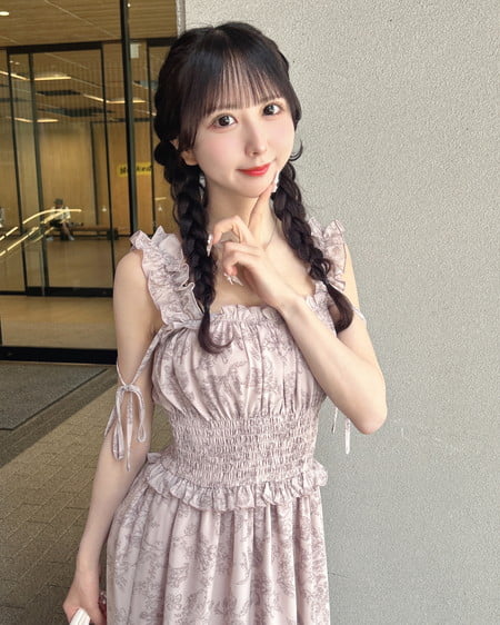 INGNI(イング) 花柄シャーリングティアードロングワンピース ピンク