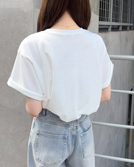 INGNI(イング) 転写フォトTシャツ オフホワイト/ブルー