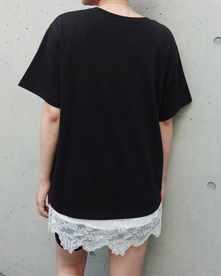INGNI(イング) フラワーフォトTシャツ クロ
