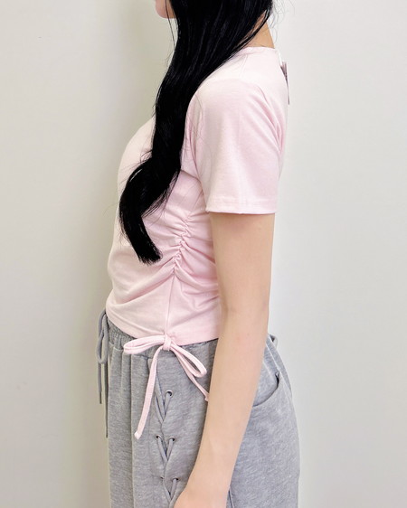 INGNI（イング） テープロゴラメTシャツ ﾗｲﾄﾋﾟﾝｸ