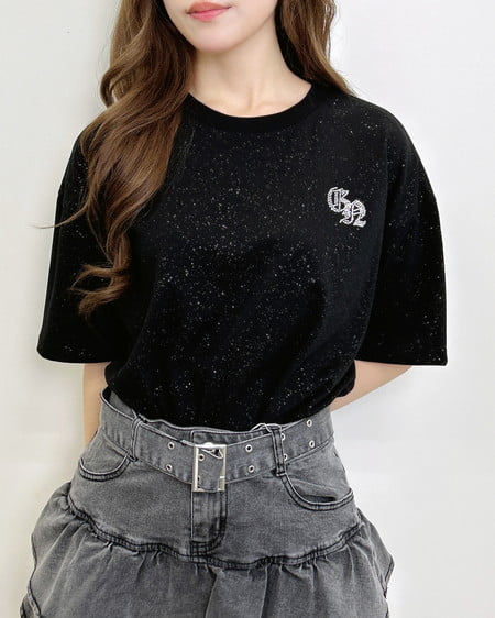 INGNI(イング) バックロゴラメチュニックTシャツ クロ