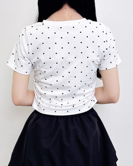 INGNI（イング） フロッキーロゴドットTシャツ ｵﾌｸﾛ/ﾄﾞｯﾄ