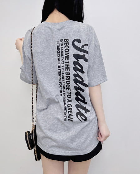 INGNI(イング) バックロゴラメチュニックTシャツ グレー