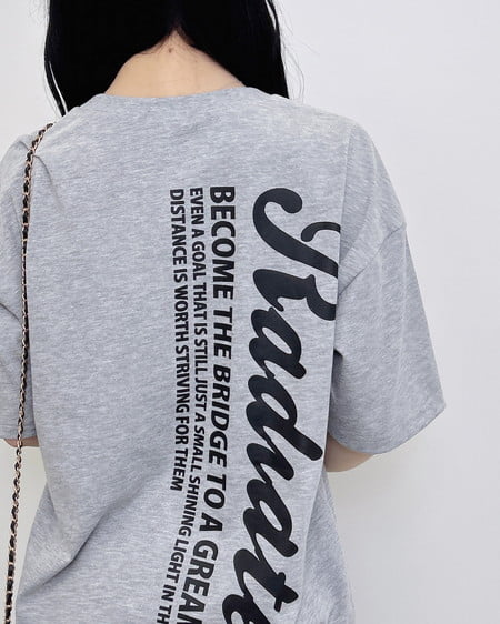 INGNI(イング) バックロゴラメチュニックTシャツ グレー