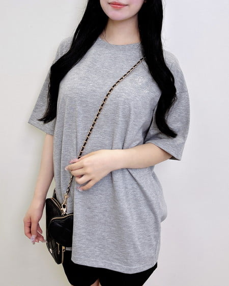 INGNI(イング) バックロゴラメチュニックTシャツ グレー