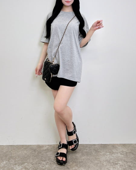 INGNI(イング) バックロゴラメチュニックTシャツ グレー