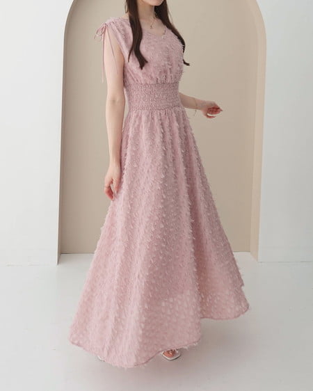 【SOELA】【8／3 24時までの限定価格】ジャガードフリンジワンピース