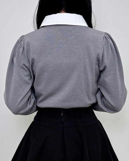 INGNI(イング) アーガイルシャツドッキングレイヤードニット グレー