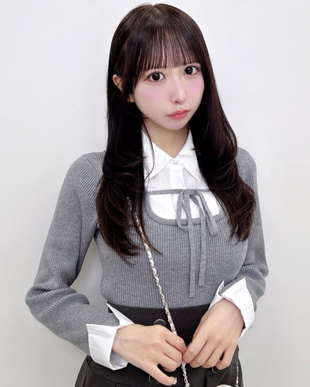 【WEB限定】シャツドッキングフロントリボンニット