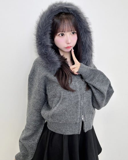 【リバイバル／WEB限定】エコファー付ニットパーカー