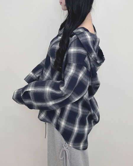 INGNI(イング) フードビッグチェック柄シャツ コン/チェック