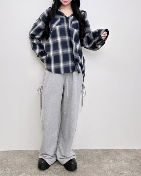 INGNI（イング） サイドレースアップスウェットパンツ ｸﾞﾚｰ