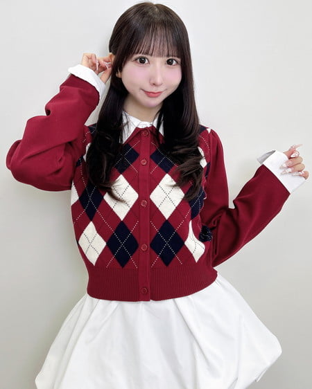 【WEB限定／今だけ早割】アーガイルシャツドッキングレイヤードニット