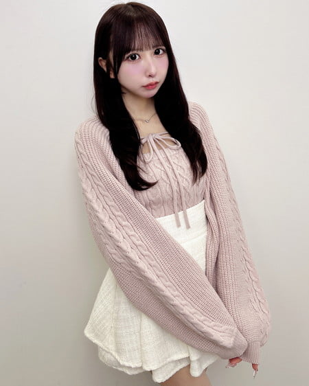INGNI(イング) ケーブルボレロニット+キャミアンサンブル ピンク