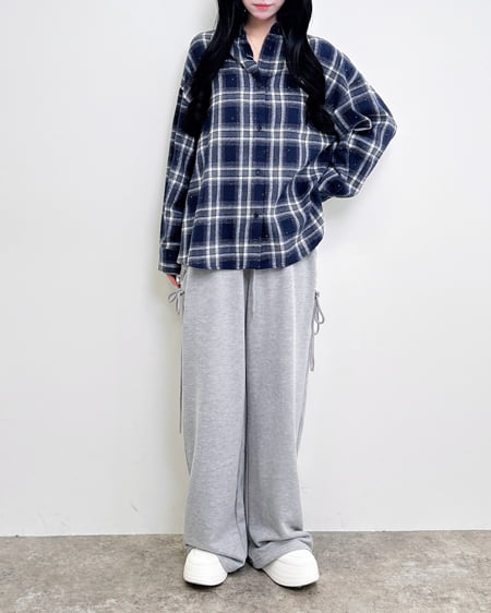 INGNI（イング） ラインストーン付バックレースアップチェック柄シャツ ｺﾝ/ﾁｪｯｸ