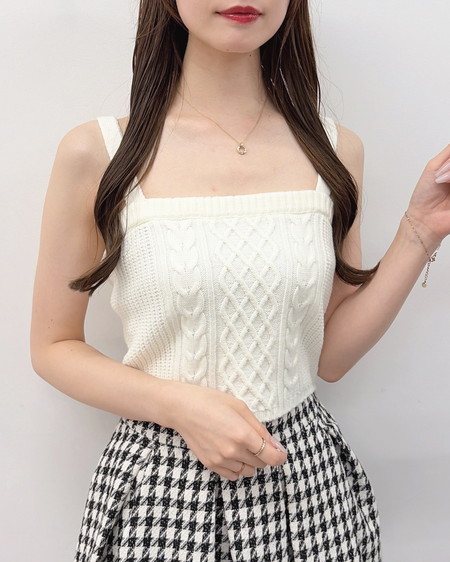 INGNI(イング) ケーブルボレロニット+キャミアンサンブル アイボリー
