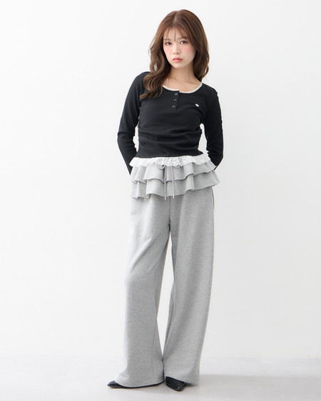 【WEB限定】フリルスウェットパンツ