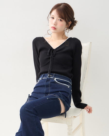 【WEB限定】フロントギャザーニット