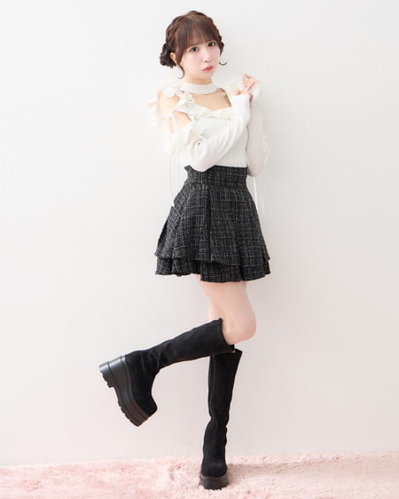 INGNI(イング) 厚底ロングブーツ クロ