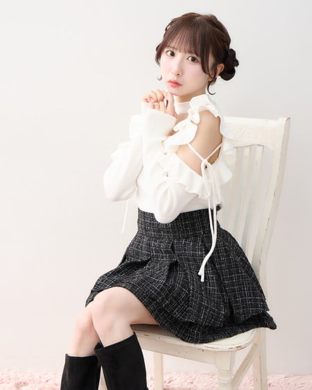 【新色／新サイズ追加】【WEB限定】ツイードタックミニフレアスカート
