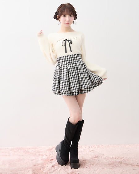 INGNI(イング) 厚底ロングブーツ クロ