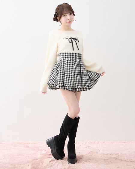 INGNI(イング) 厚底ロングブーツ クロ