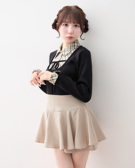 【9／2 2時までの限定価格】【WEB限定】シャツドッキングフロントリボンニット