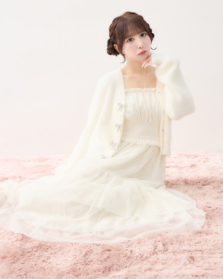 INGNI(イング) 【9／2 2時までの限定価格】【WEB限定】チュールイレヘムティアードロングワンピース
