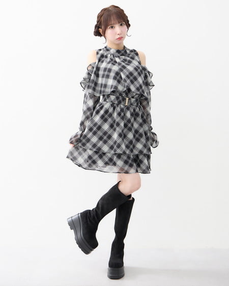 INGNI(イング) 厚底ロングブーツ クロ