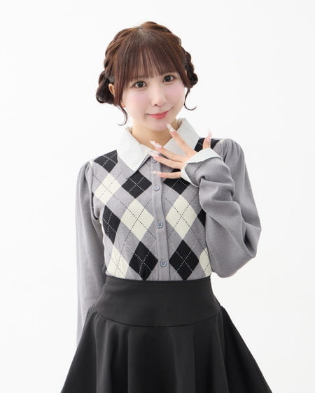 【9／2 2時までの限定価格】【WEB限定】アーガイルシャツドッキングレイヤードニット