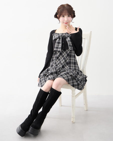 INGNI(イング) 厚底ロングブーツ クロ