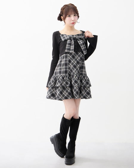 INGNI(イング) 厚底ロングブーツ クロ
