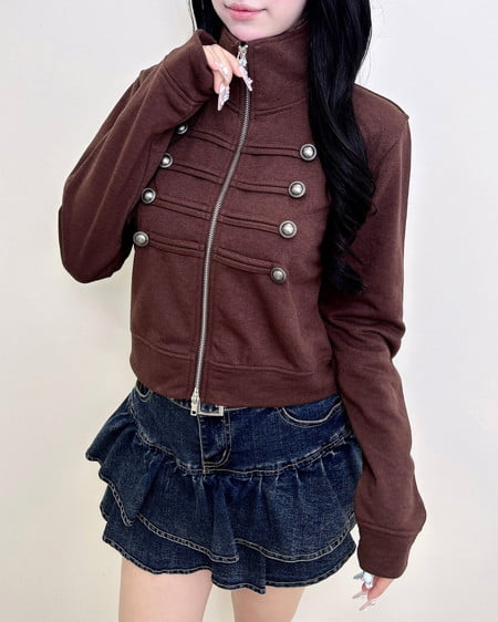 Wジップナポレオンスウェットトップス