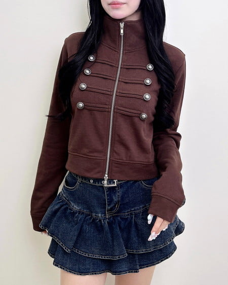 INGNI(イング) Wジップナポレオンスウェットトップス ブラウン
