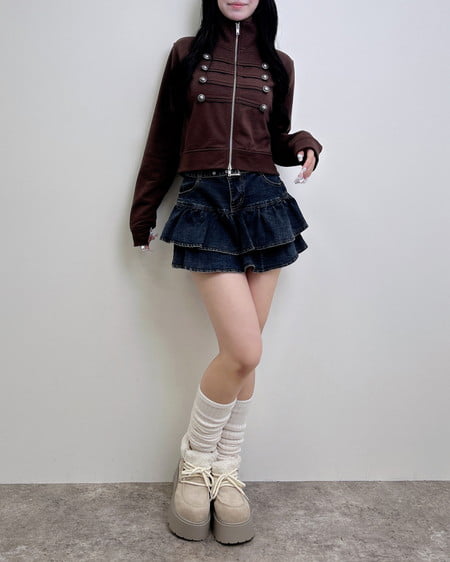 INGNI(イング) Wジップナポレオンスウェットトップス ブラウン