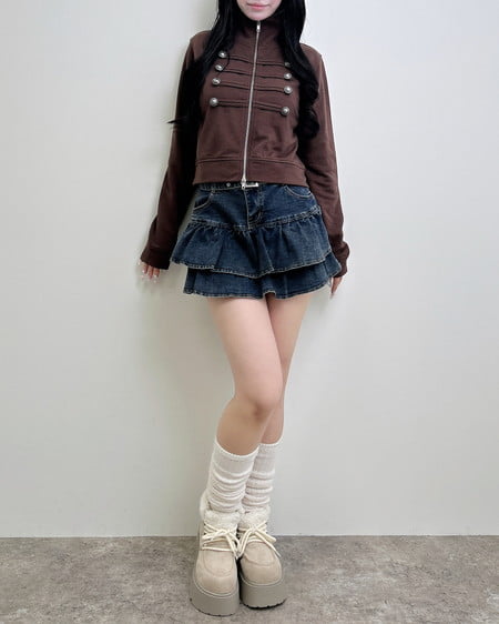 INGNI(イング) Wジップナポレオンスウェットトップス ブラウン