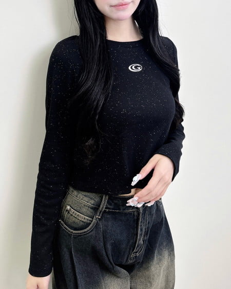 INGNI(イング) メタルロゴラメリブロンTシャツ クロ