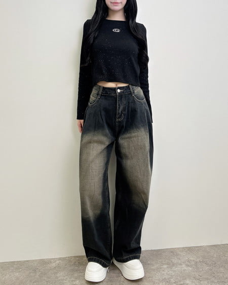 INGNI(イング) メタルロゴラメリブロンTシャツ クロ