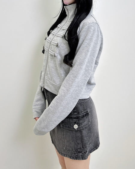 INGNI(イング) Wジップナポレオンスウェットトップス グレー