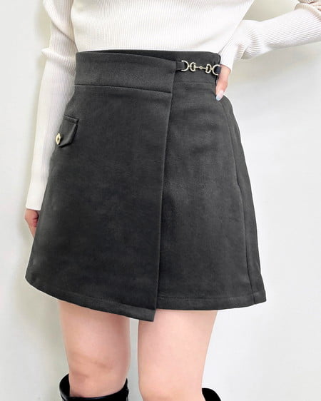 INGNI(イング) ビット付スカート チャコールグレー