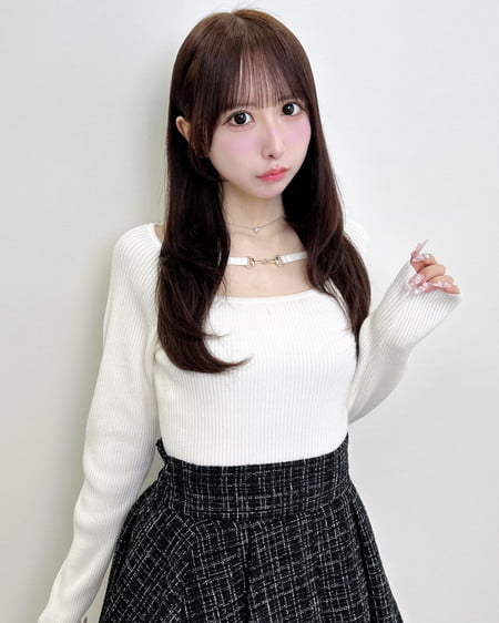 デコルテオープンビット付リブニット