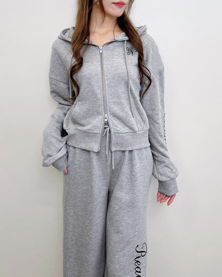 INGNI（イング） ラメスウェット刺繍パーカー ｸﾞﾚｰ