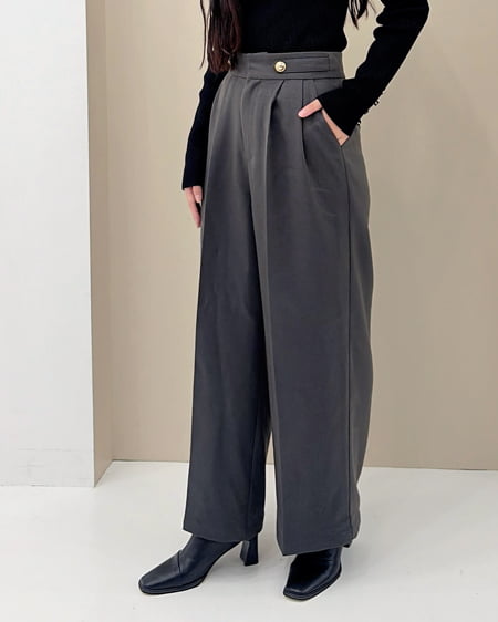 INGNI(イング) 金ボタンパンツ グレー