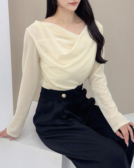 INGNI(イング) レースドッキングベロアロングTシャツ アイボリー