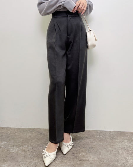 INGNI(イング) センタープレスワイドパンツ グレー