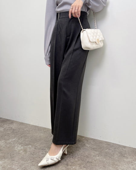 INGNI(イング) センタープレスワイドパンツ グレー