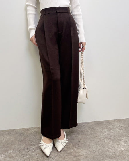 INGNI(イング) センタープレスワイドパンツ ブラウン
