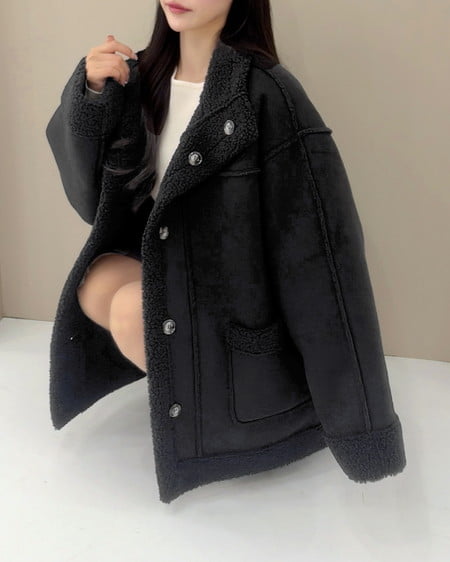 INGNI（イング） リバーシブルボアムートンコート ｸﾛ
