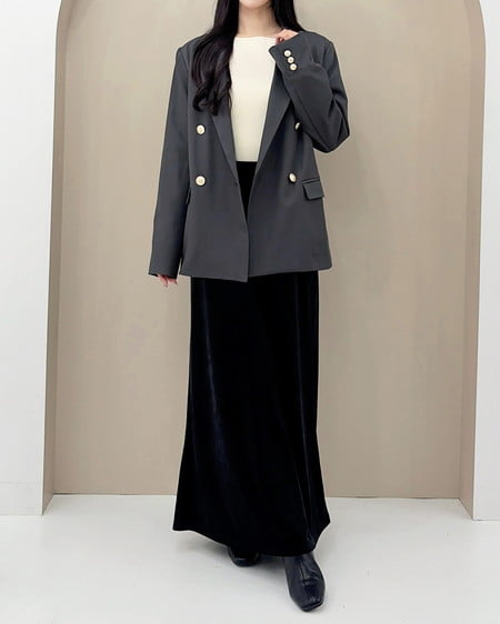INGNI（イング） ベロアマーメイドスカート ｸﾛ