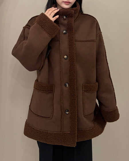 INGNI（イング） リバーシブルボアムートンコート ﾌﾞﾗｳﾝ